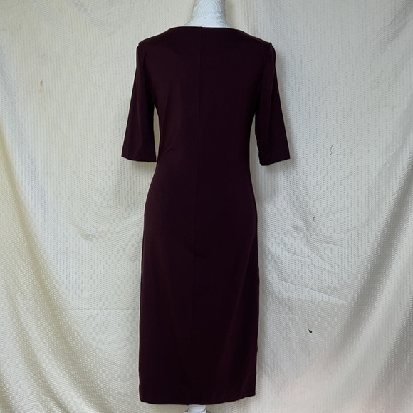Diane von Furstenberg Raquel Burgundy 3/4 Sleeve Bodycon Dress - Size Medium - Picture 2 of 12